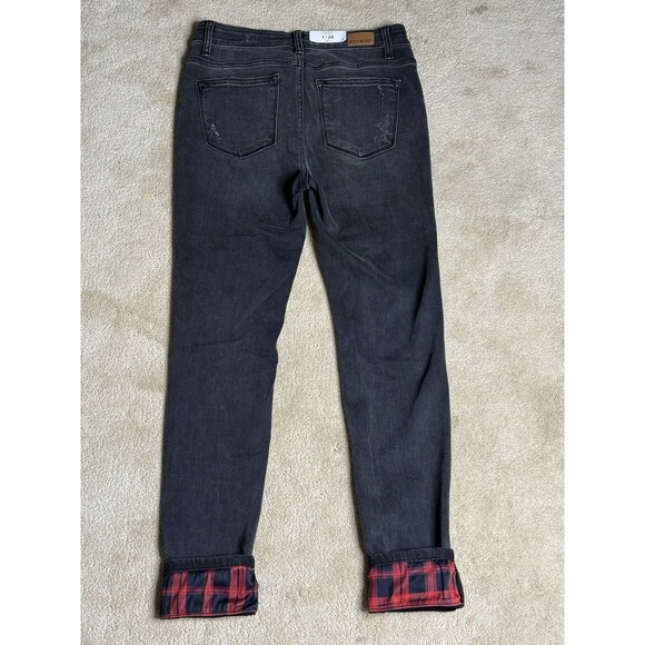Women’s 7/28- Judy Blue Distressed Buffalo Plaid Skinny Fit Jeans NWT - Picture 3 of 5